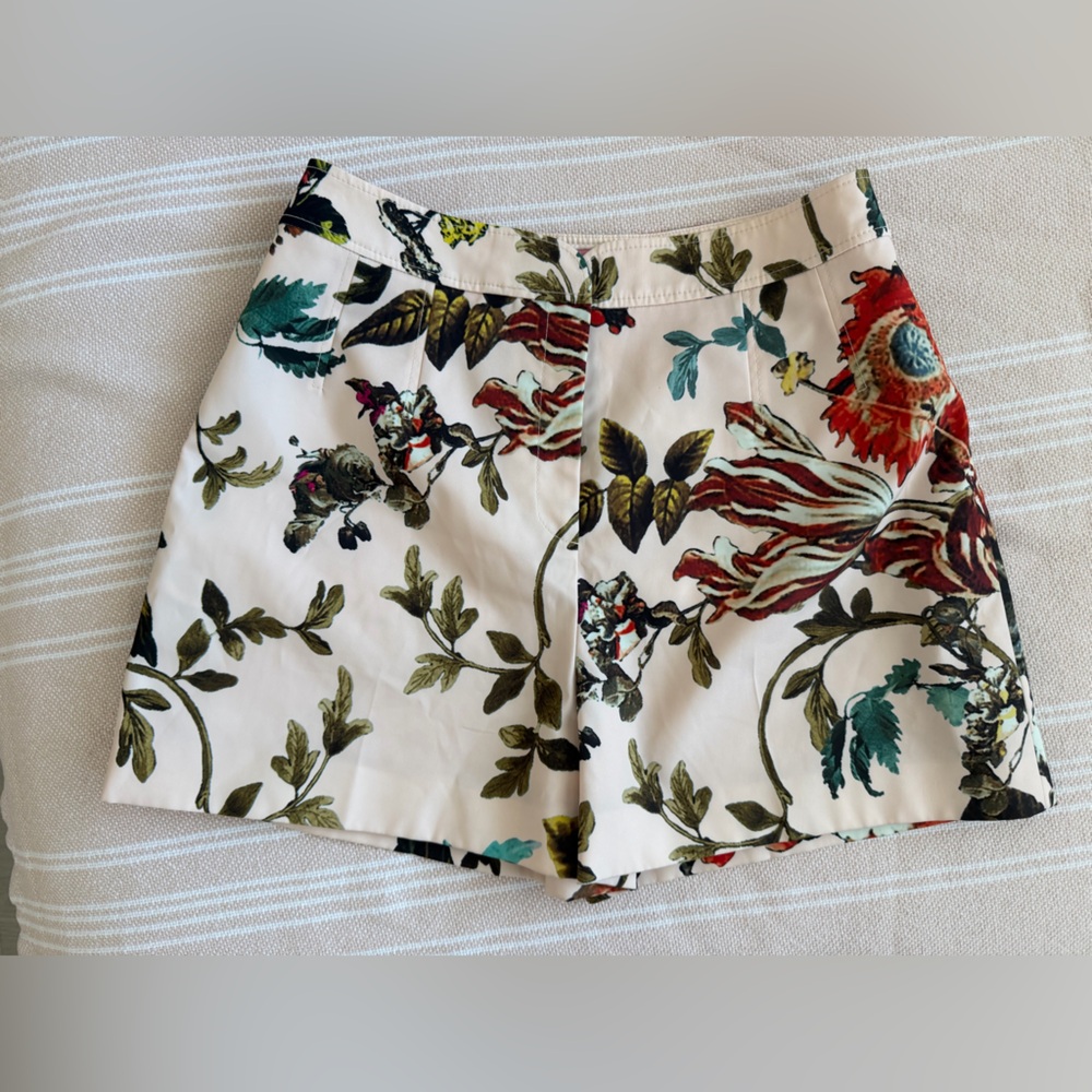 Ted Baker Cream and Green Floral Shorts